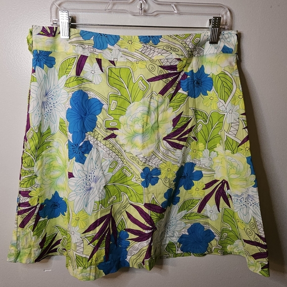 George Womens Size 10 Blue, Green, & White Flare Skirt - Picture 1 of 4